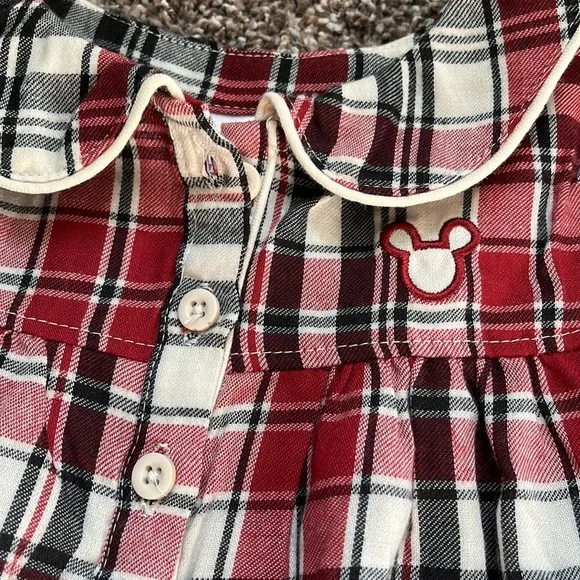 NWT Disney plaid Mickey girls nightgown dress size 5 6 Christmas holiday festive - Picture 2 of 8